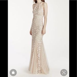 NWT Xscape Fit and Flare Halter Dress/Godet Skirt